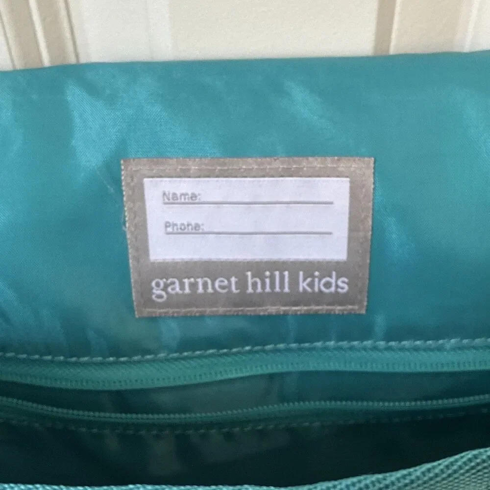 Garnet Hill Kids Floral Messenger Bag Adjustable Strap Bottle Pocket Burgundy